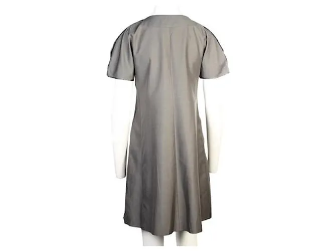 Autre Marque DISEÑADOR CONTEMPORÁNEO Vestido gris con cremallera 