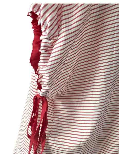 red-striped blouse