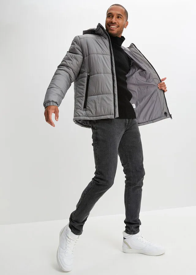 Quilted Gray-Black Jacket - Shop Now