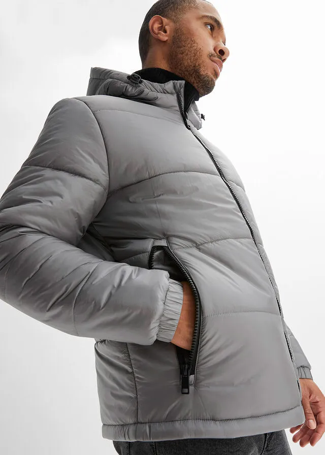 Quilted Gray-Black Jacket - Shop Now
