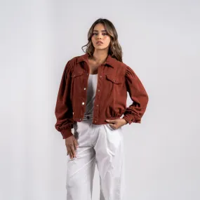 Corduroy Balloon Sleeve Jacket Now Onn