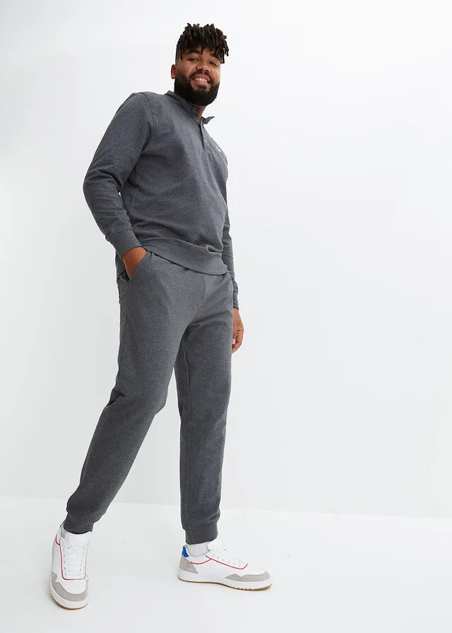 Gray Mottled Track Pants