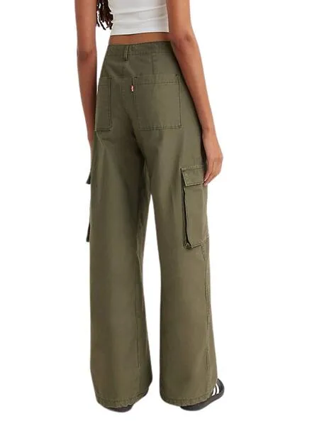 Levis Cargo Pantalones Baggy Verde Mujer