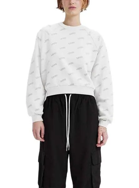 Levis Women's Vintage Raglan White Sweatshirt