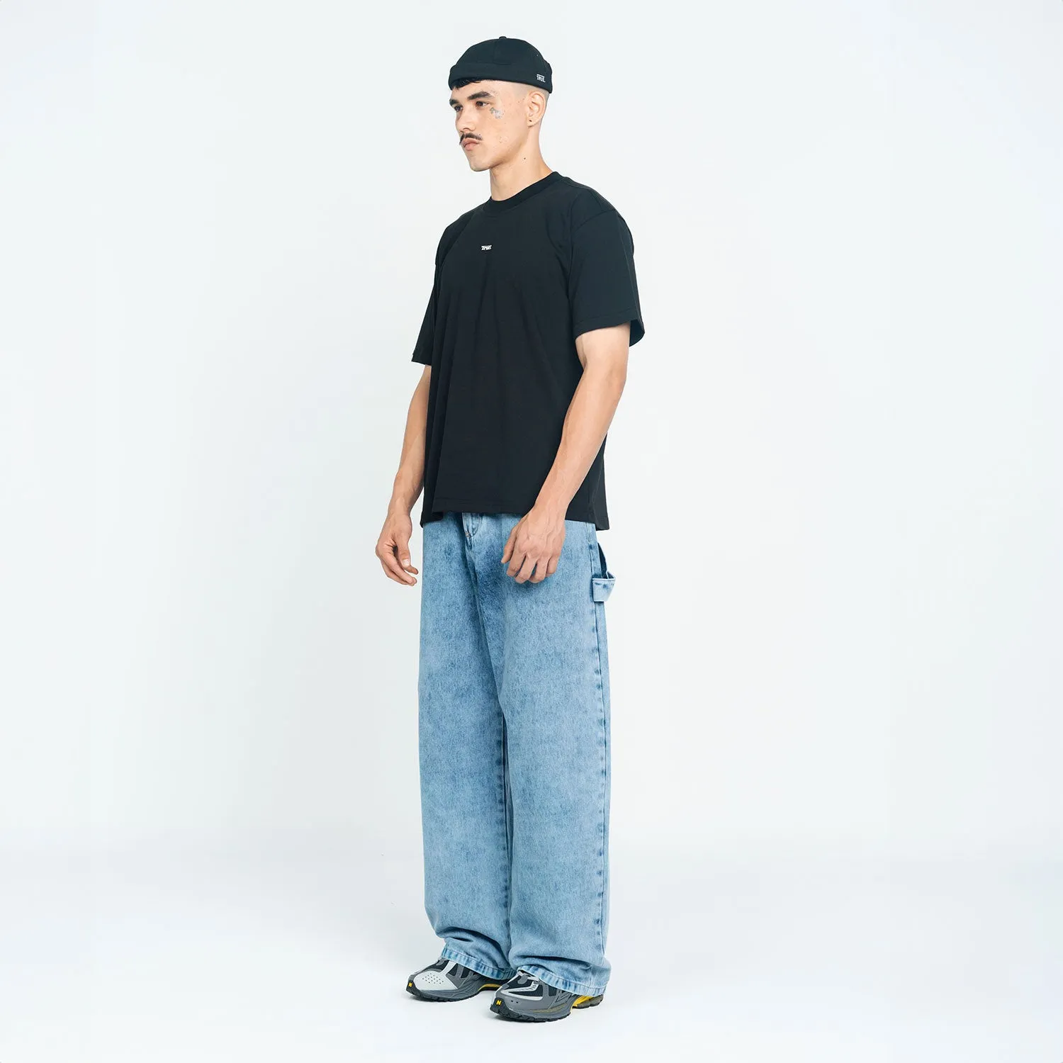 Light Blue Wide Leg Jeans.