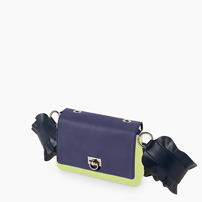 O bag glam azul marino y verde apio