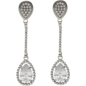 White Gold and Cubic Zirconia Earrings