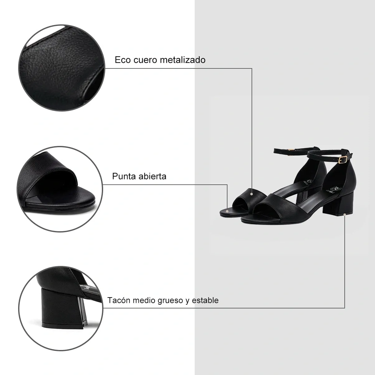 Sandalias Mujer Epifania Negro Weide