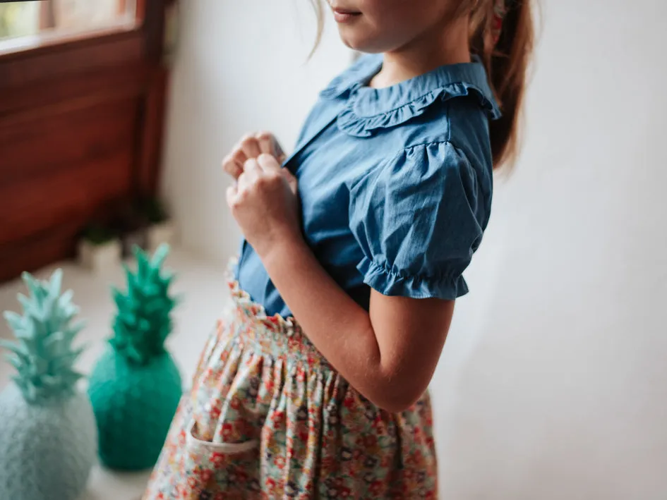 Short Sleeve Denim Katalin Blouse