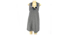 Vestido Anna Sui de tweed con detalles metalizados Plata Gris 