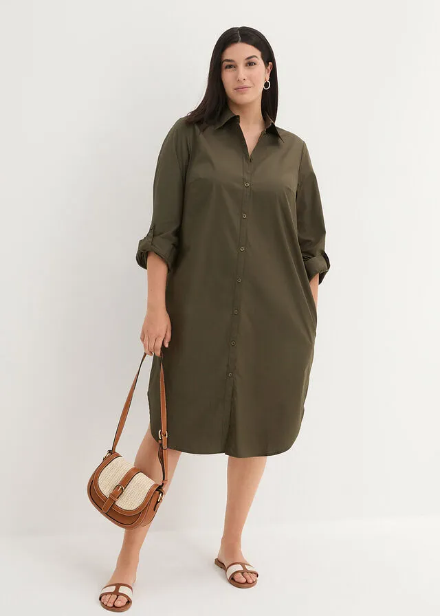 Dark Olive Green Shirt Dress